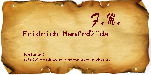 Fridrich Manfréda névjegykártya